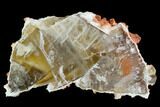 Orange Aragonite on Scalenohedral Calcite Cluster - Mexico #127088-1